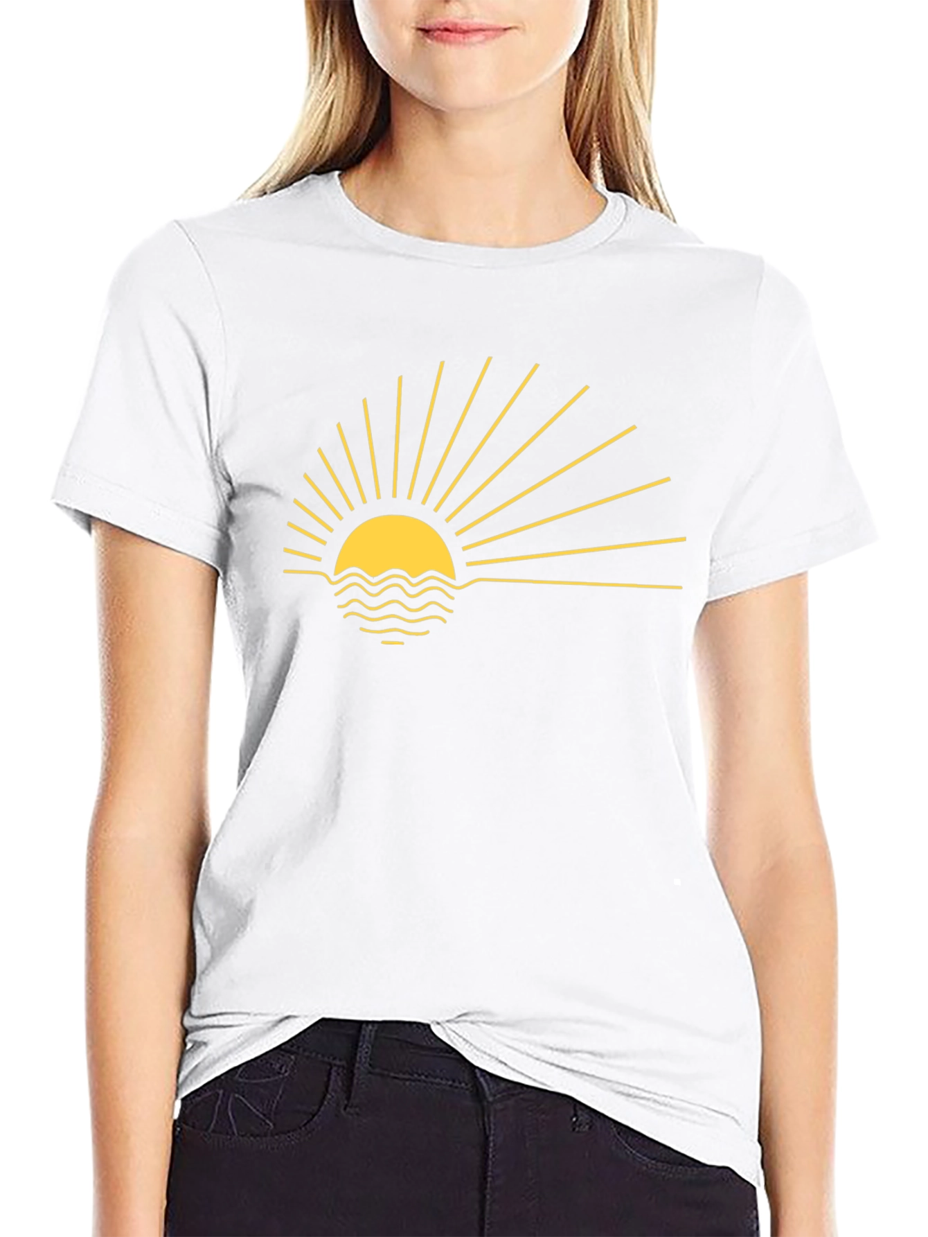 Sunrise Graphic Tee - Black Cotton Blend