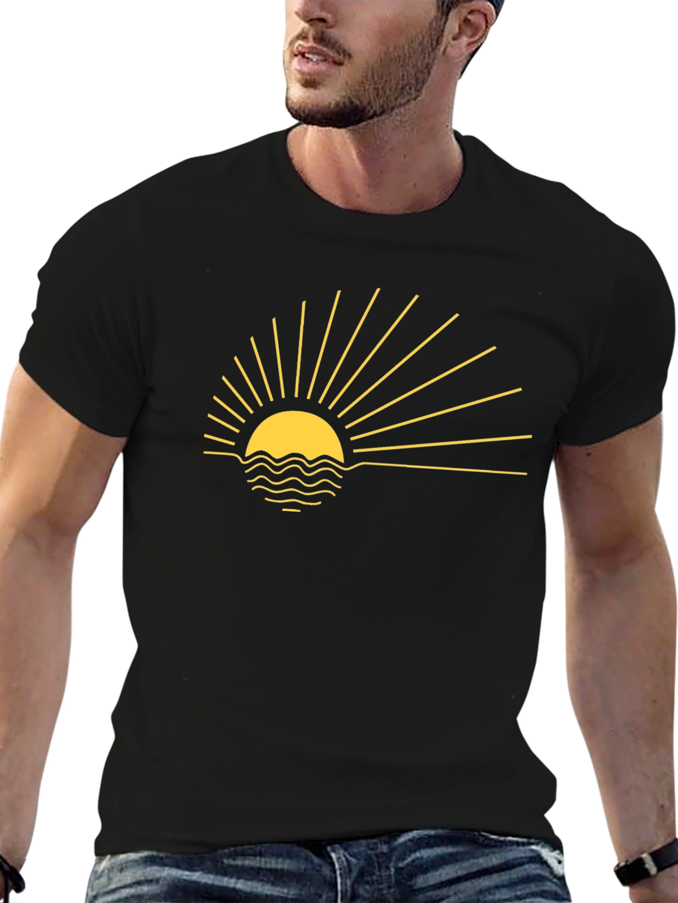 Sunrise Graphic Tee - Black Cotton Blend