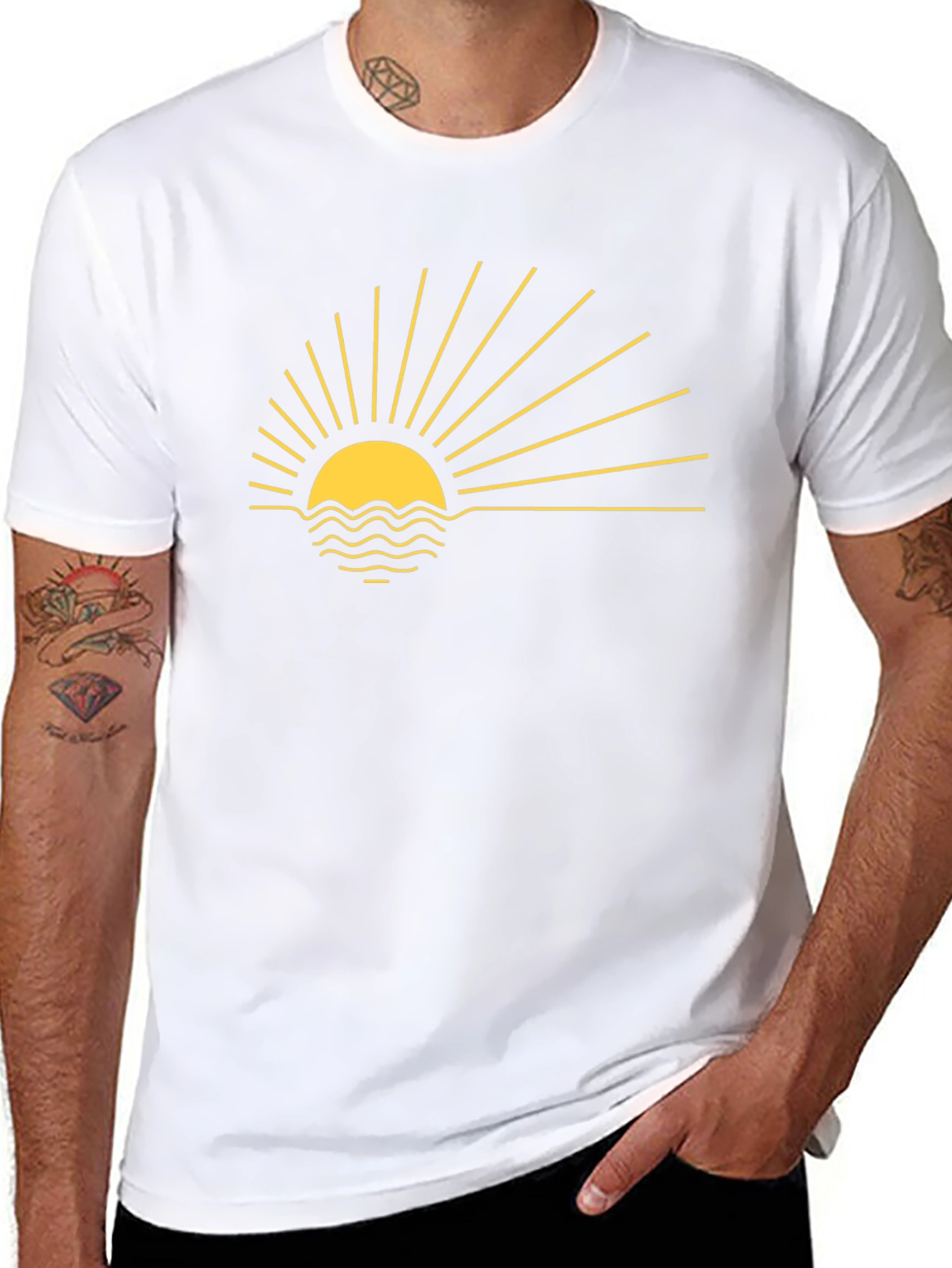 Sunrise Graphic Tee - Black Cotton Blend