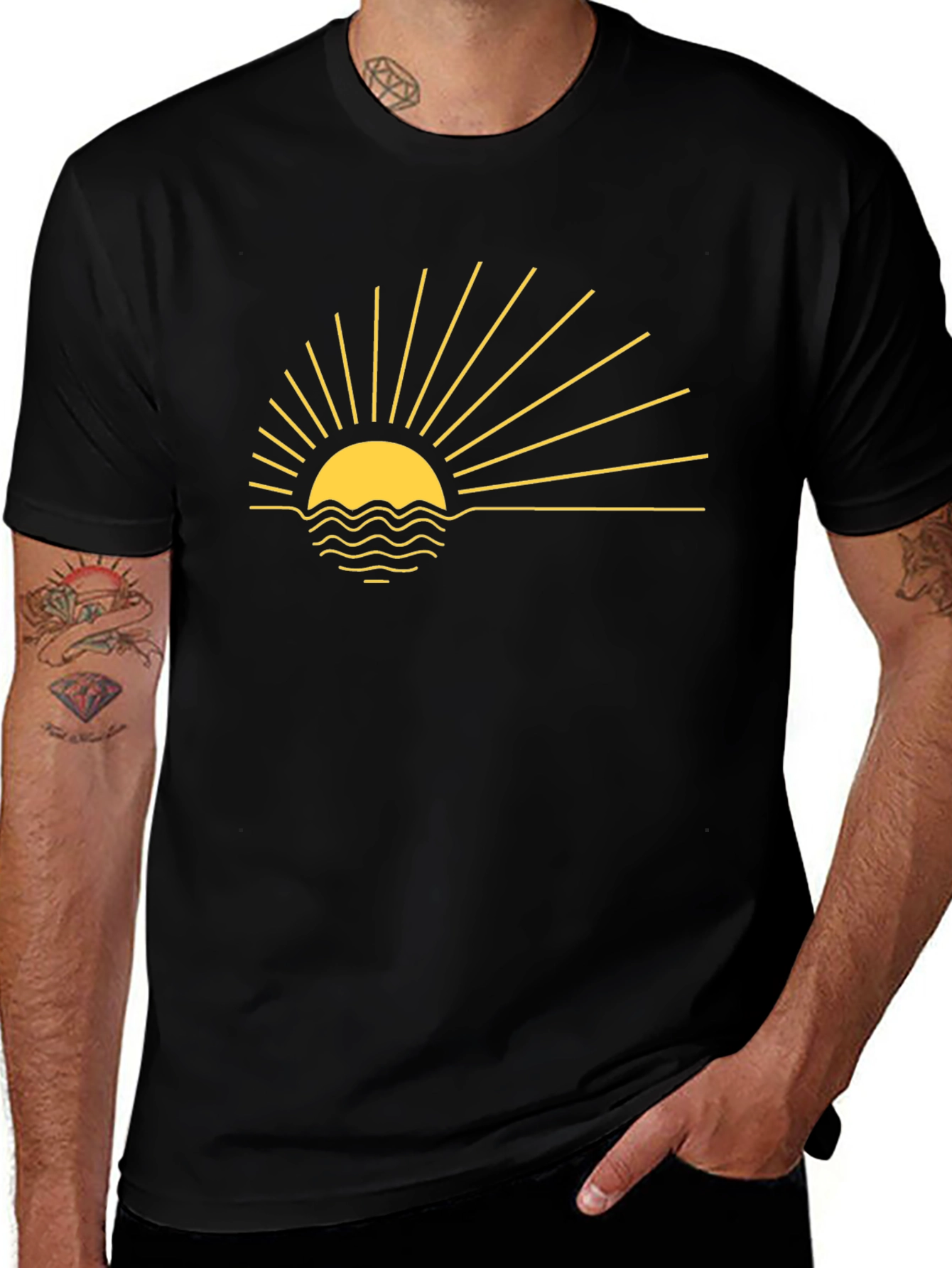 Sunrise Graphic Tee - Black Cotton Blend