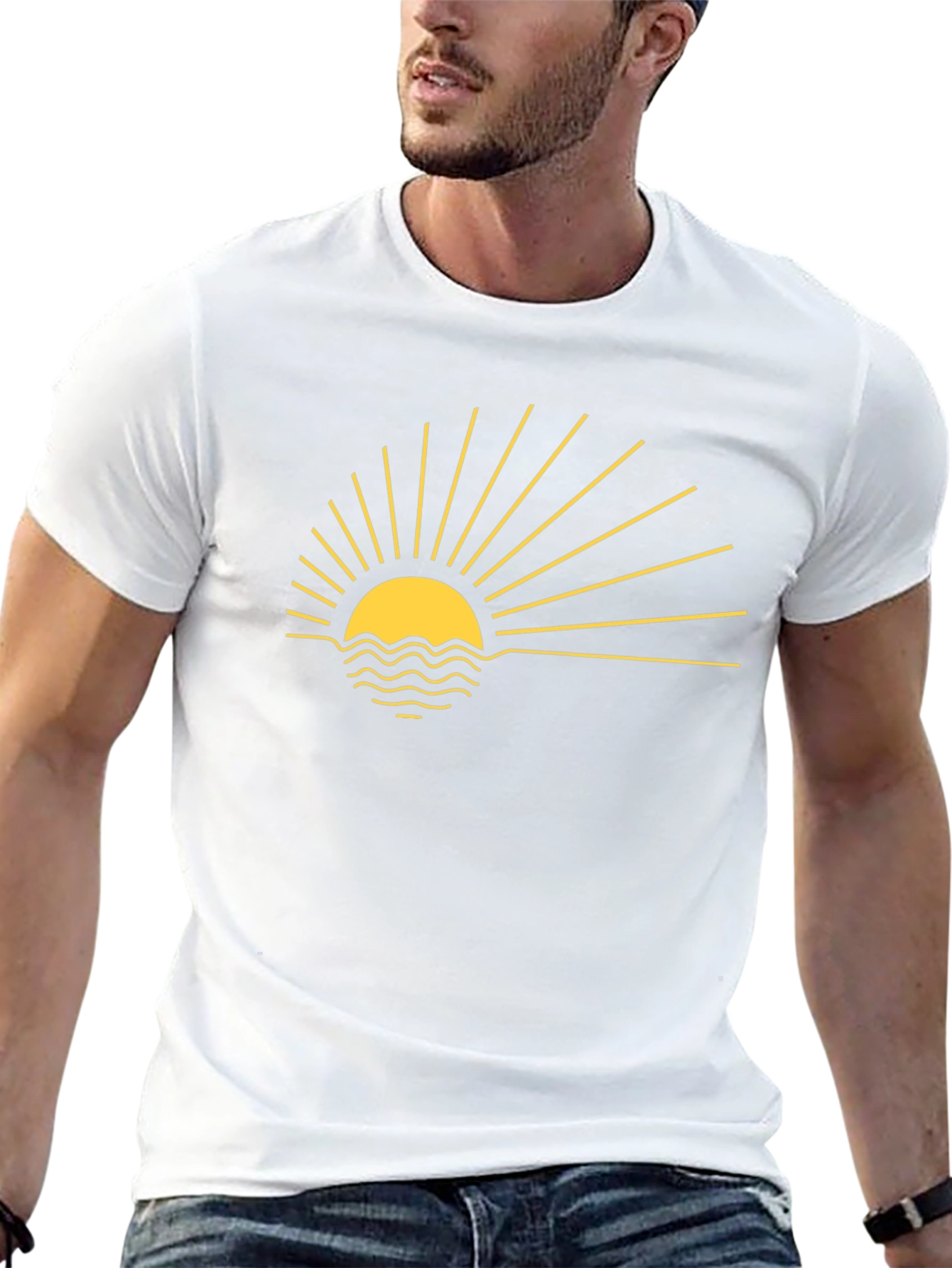 Sunrise Graphic Tee - Black Cotton Blend