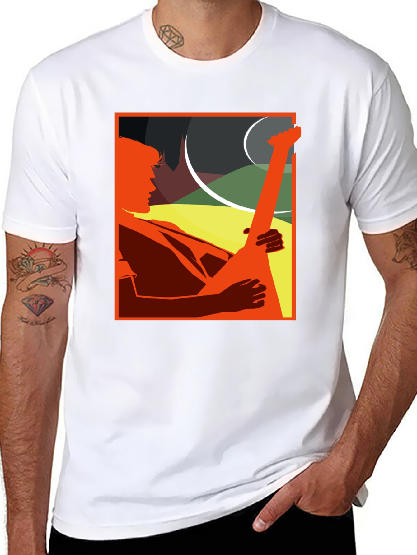 Guitar Player Graphic Tee - Cool Musician T-Shirt