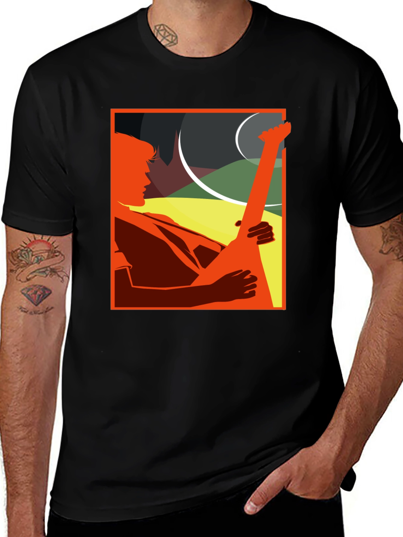 Guitar Player Graphic Tee - Cool Musician T-Shirt