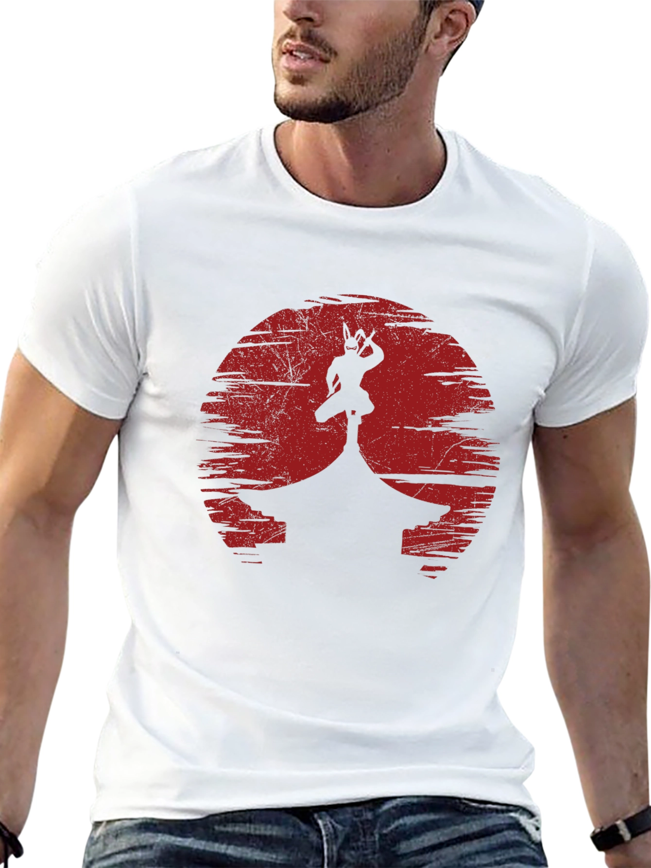 Ninja Silhouette Graphic Tee - Mens Black T-Shirt