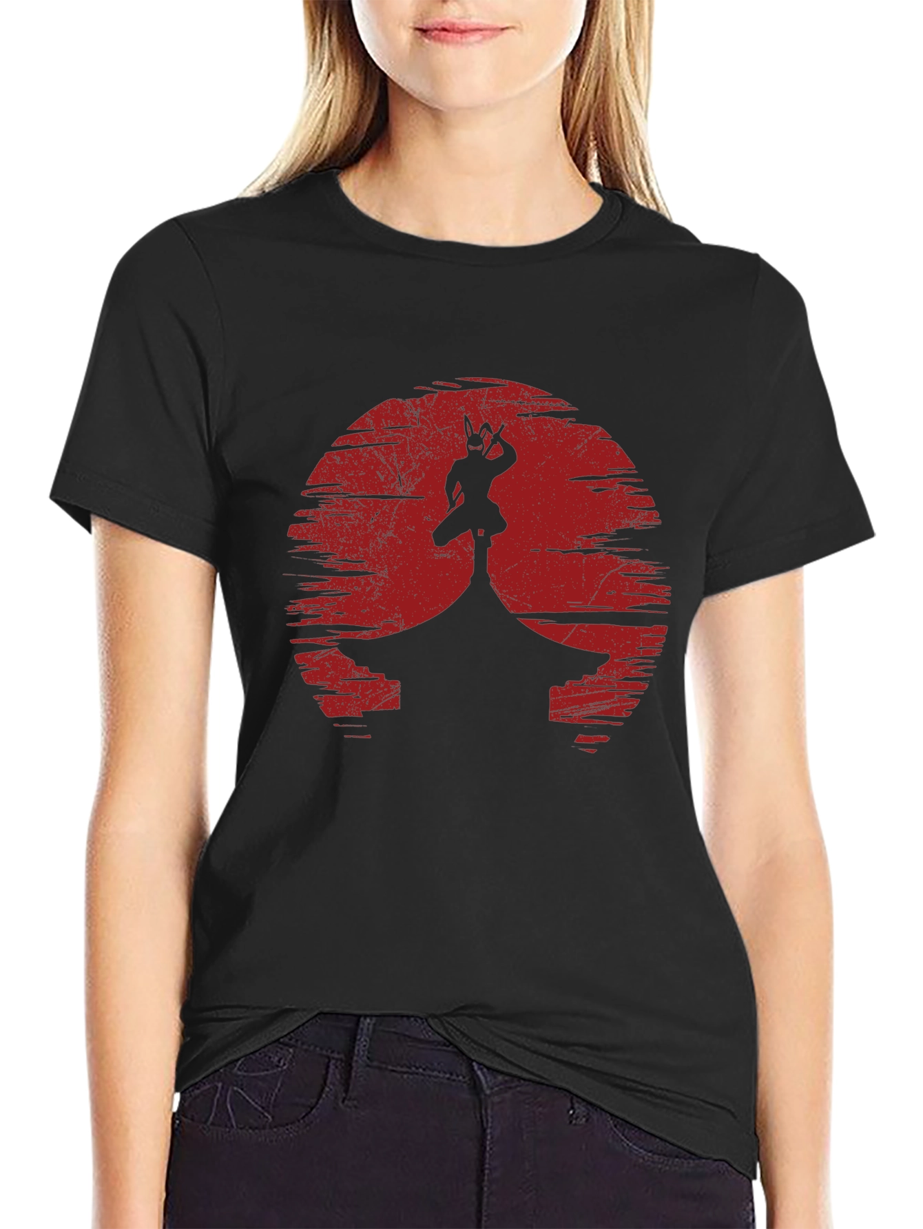 Ninja Silhouette Graphic Tee - Mens Black T-Shirt
