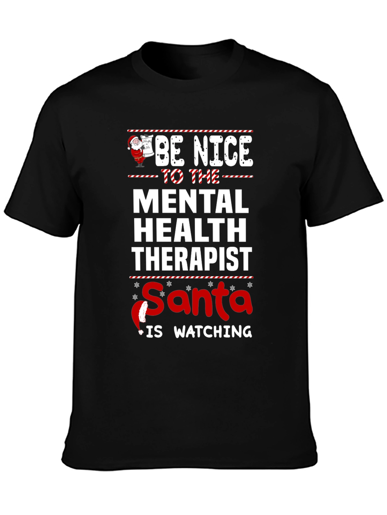 Funny Mental Health Therapist Santa Christmas T-Shirt