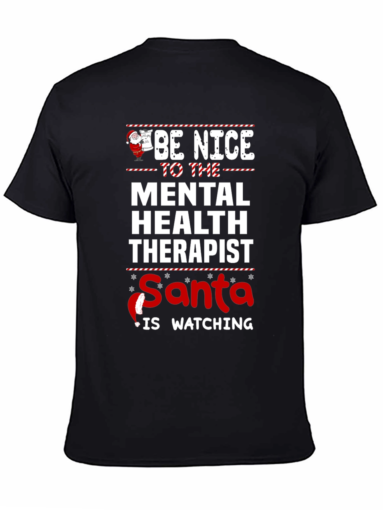Funny Mental Health Therapist Santa Christmas T-Shirt