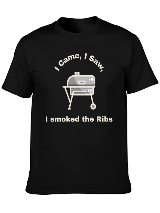 I Came I Saw I Smoked Ribs Funny BBQ T-Shirt