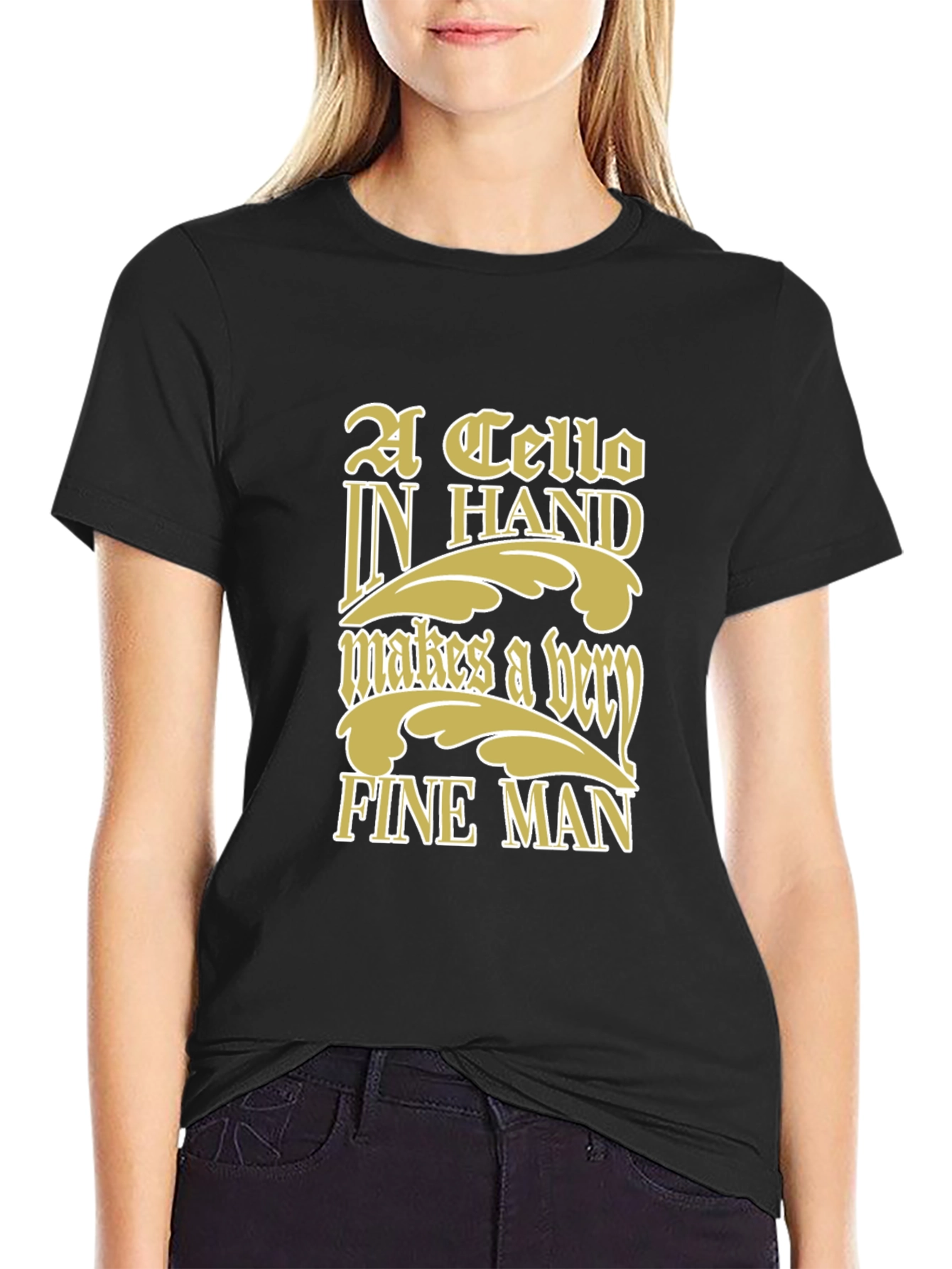 Cello In Hand Graphic T-Shirt