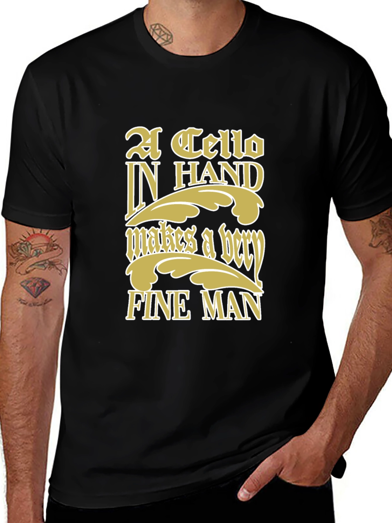 Cello In Hand Graphic T-Shirt