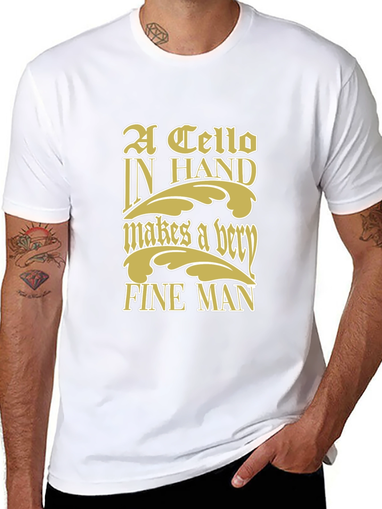 Cello In Hand Graphic T-Shirt