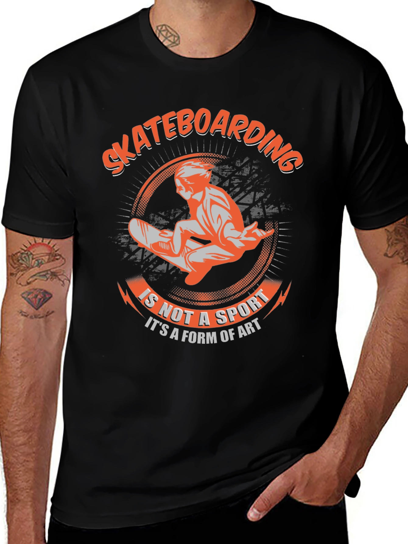 Skateboarding Art Form Graphic Tee - Black