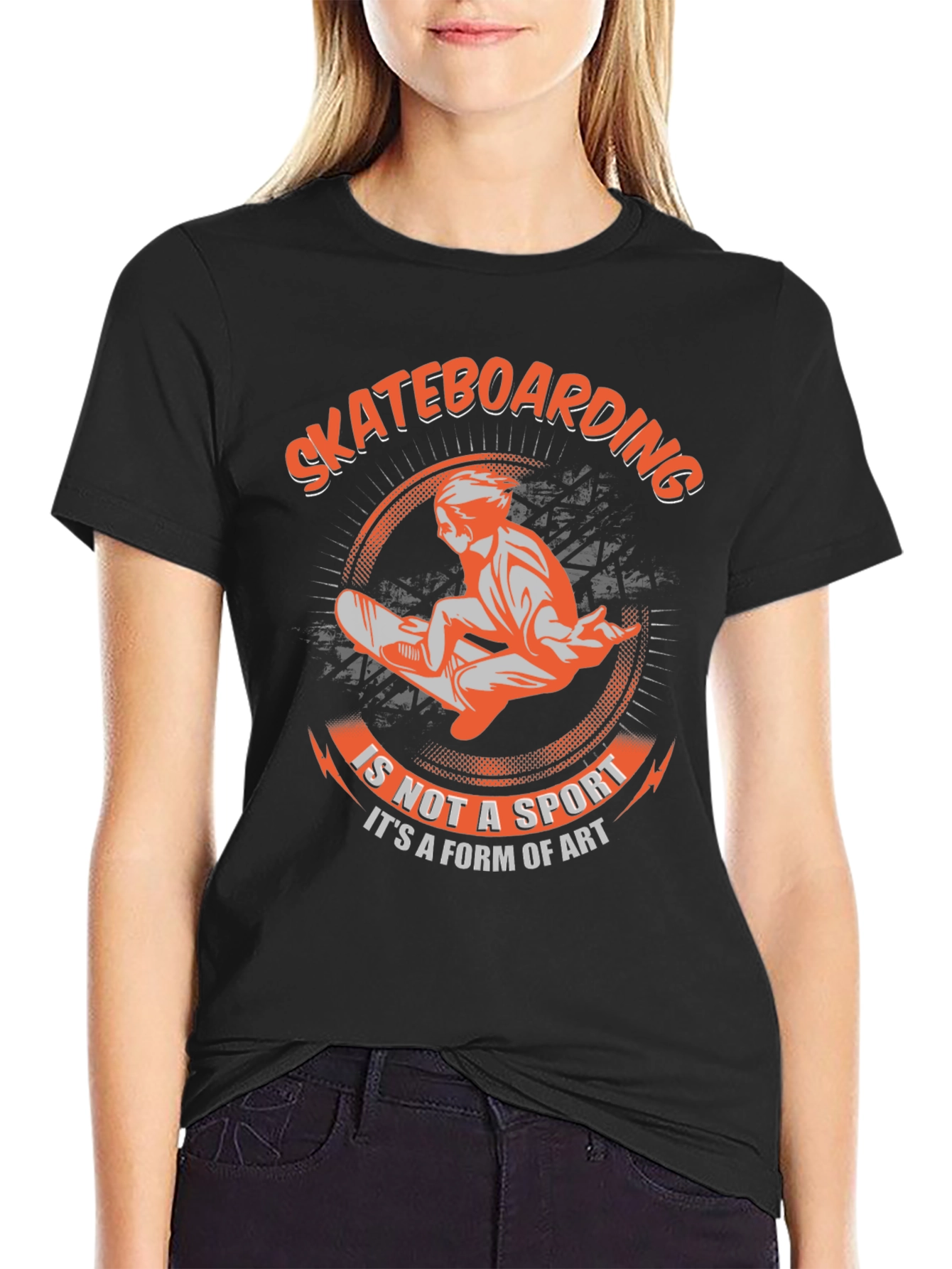 Skateboarding Art Form Graphic Tee - Black