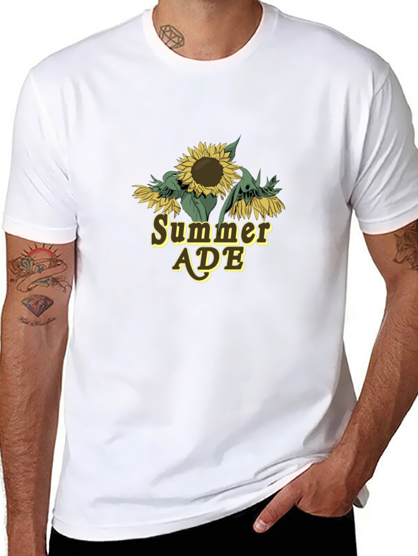 Summer ADE Sunflower Graphic Tee - Black