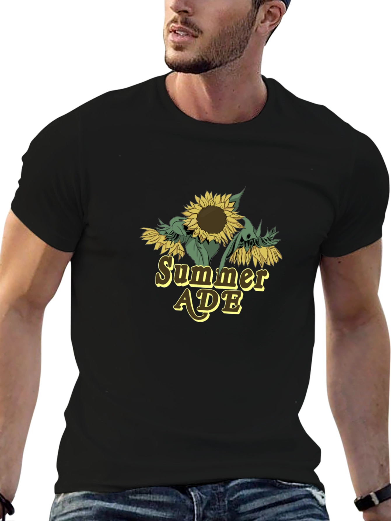Summer ADE Sunflower Graphic Tee - Black