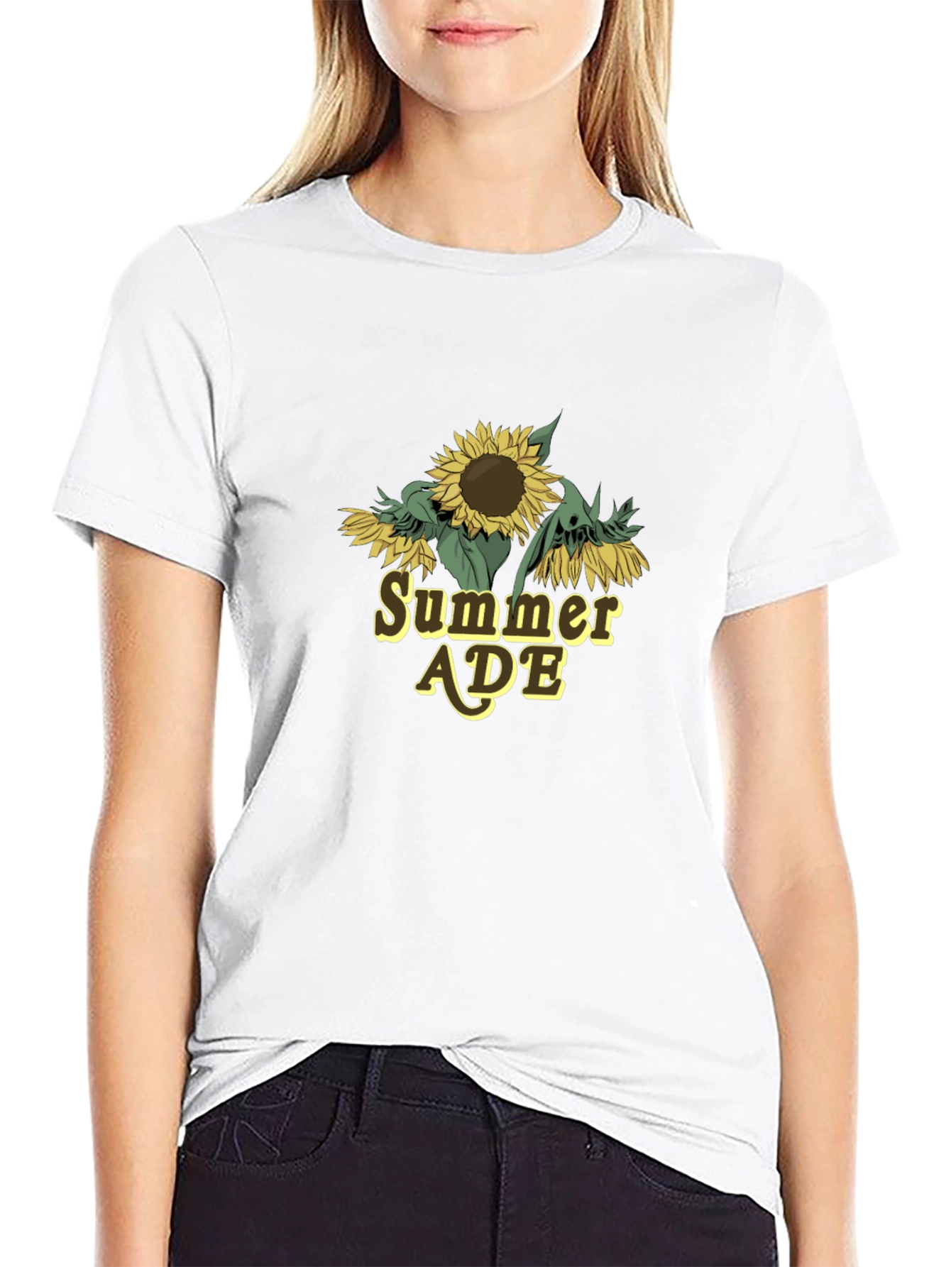Summer ADE Sunflower Graphic Tee - Black