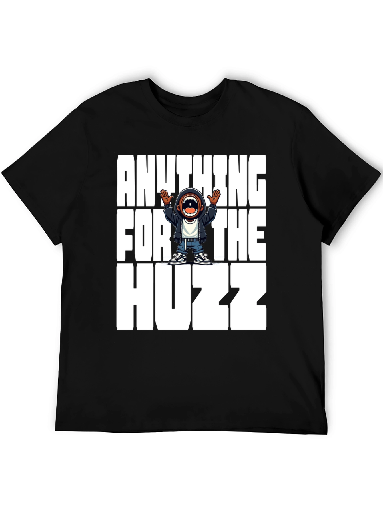 Anything For The Huzz Black Graphic Tee