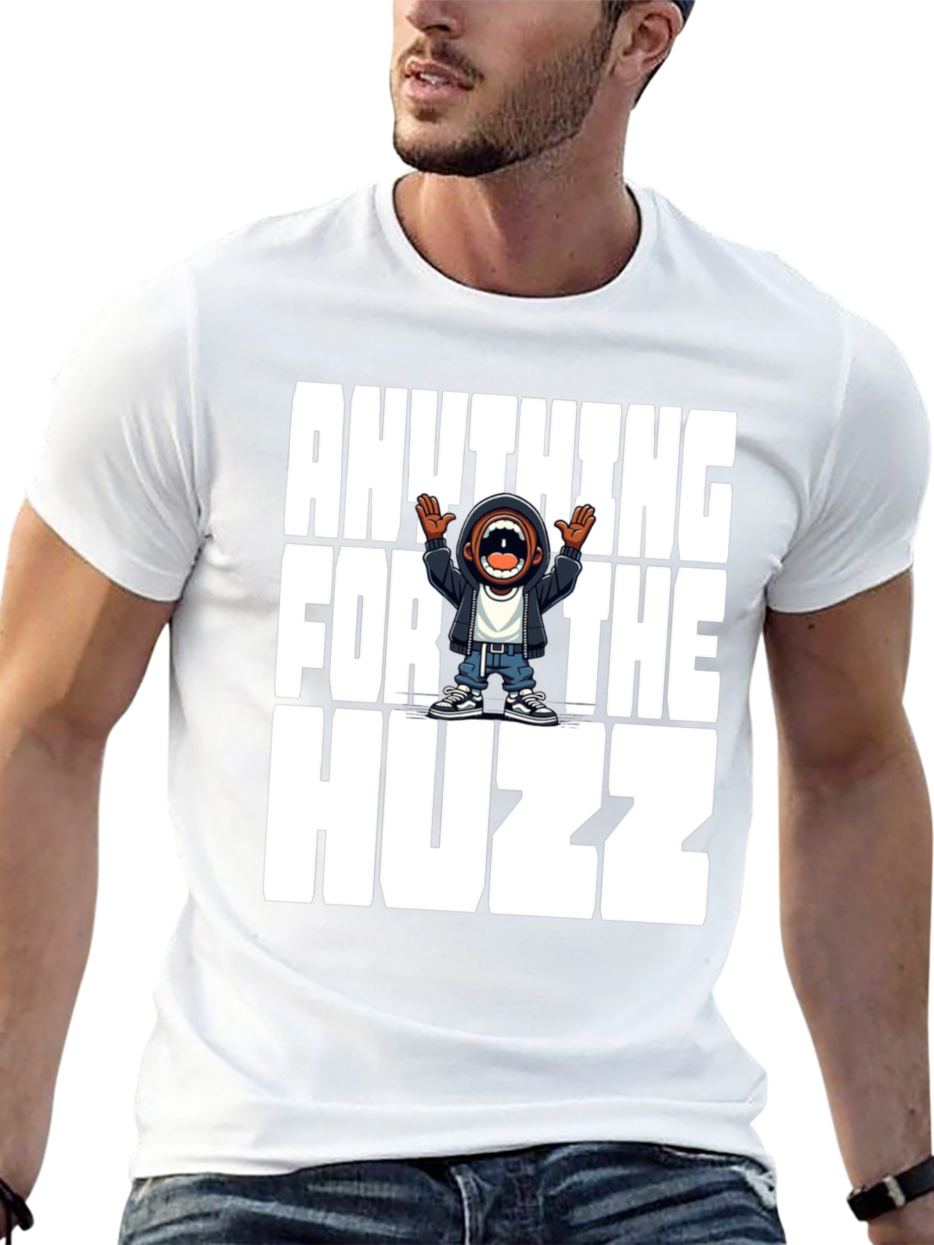Anything For The Huzz Black Graphic Tee