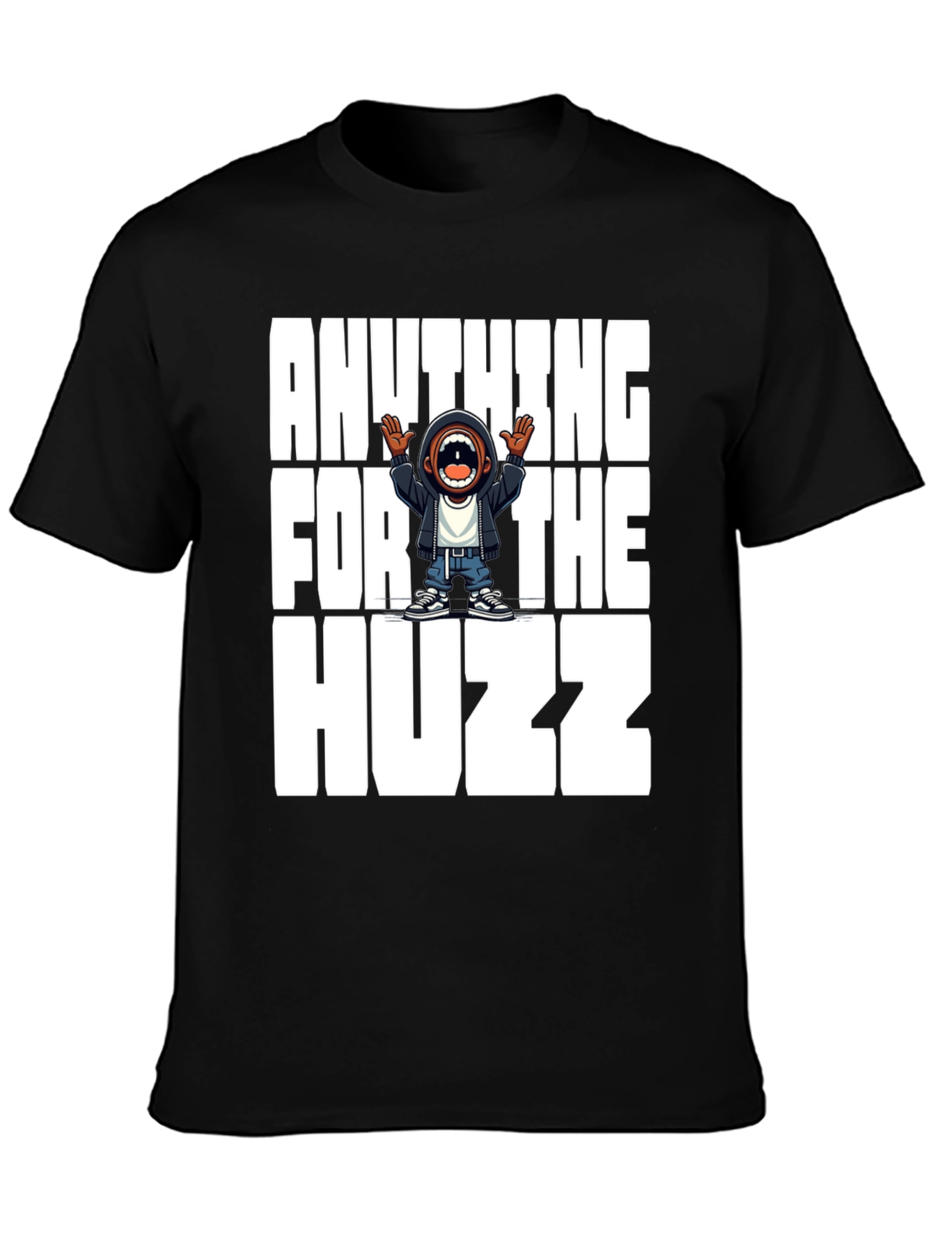 Anything For The Huzz Black Graphic Tee