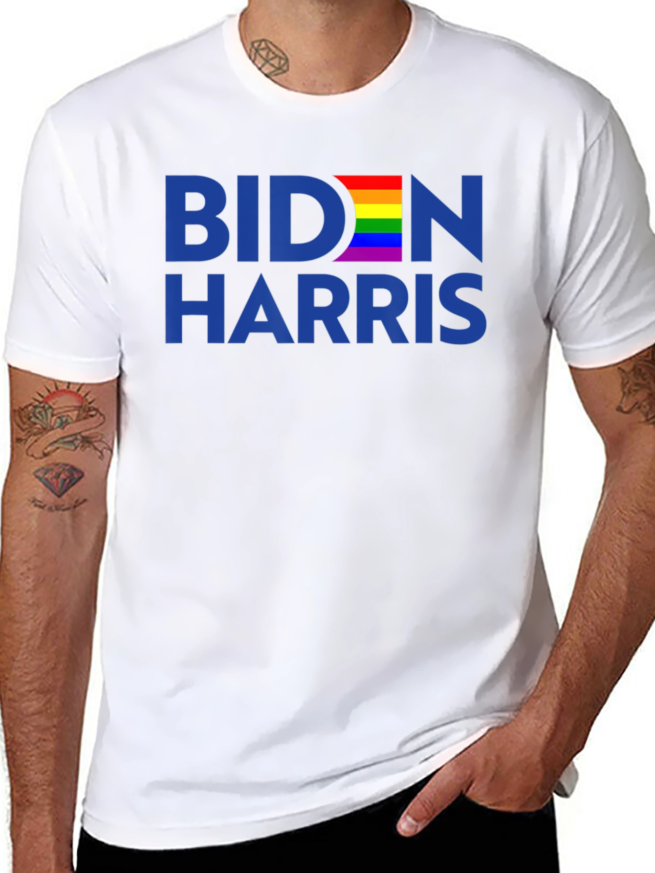 Biden Harris Rainbow Pride T-Shirt