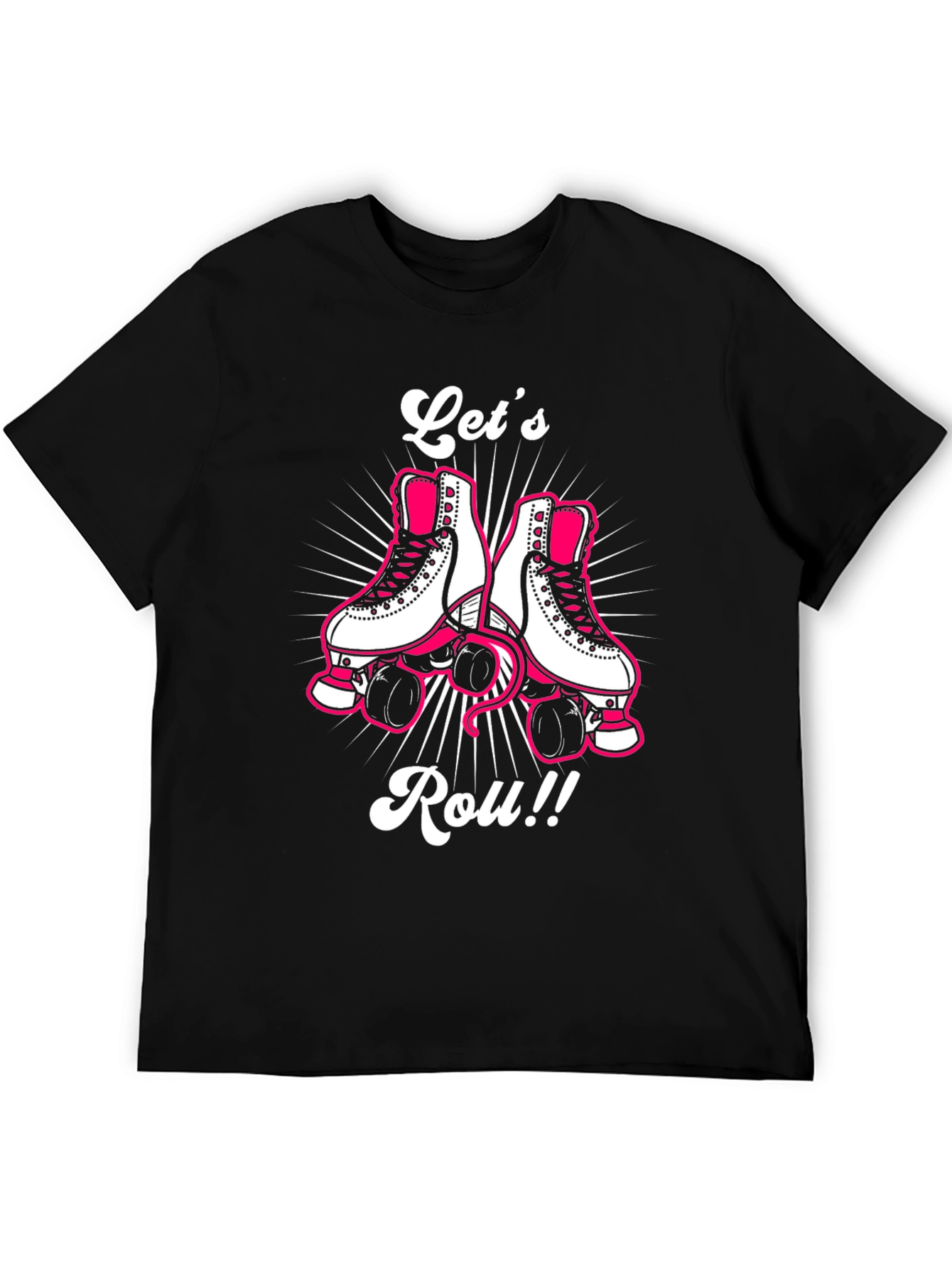 Lets Roll Retro Roller Skate Graphic Tee