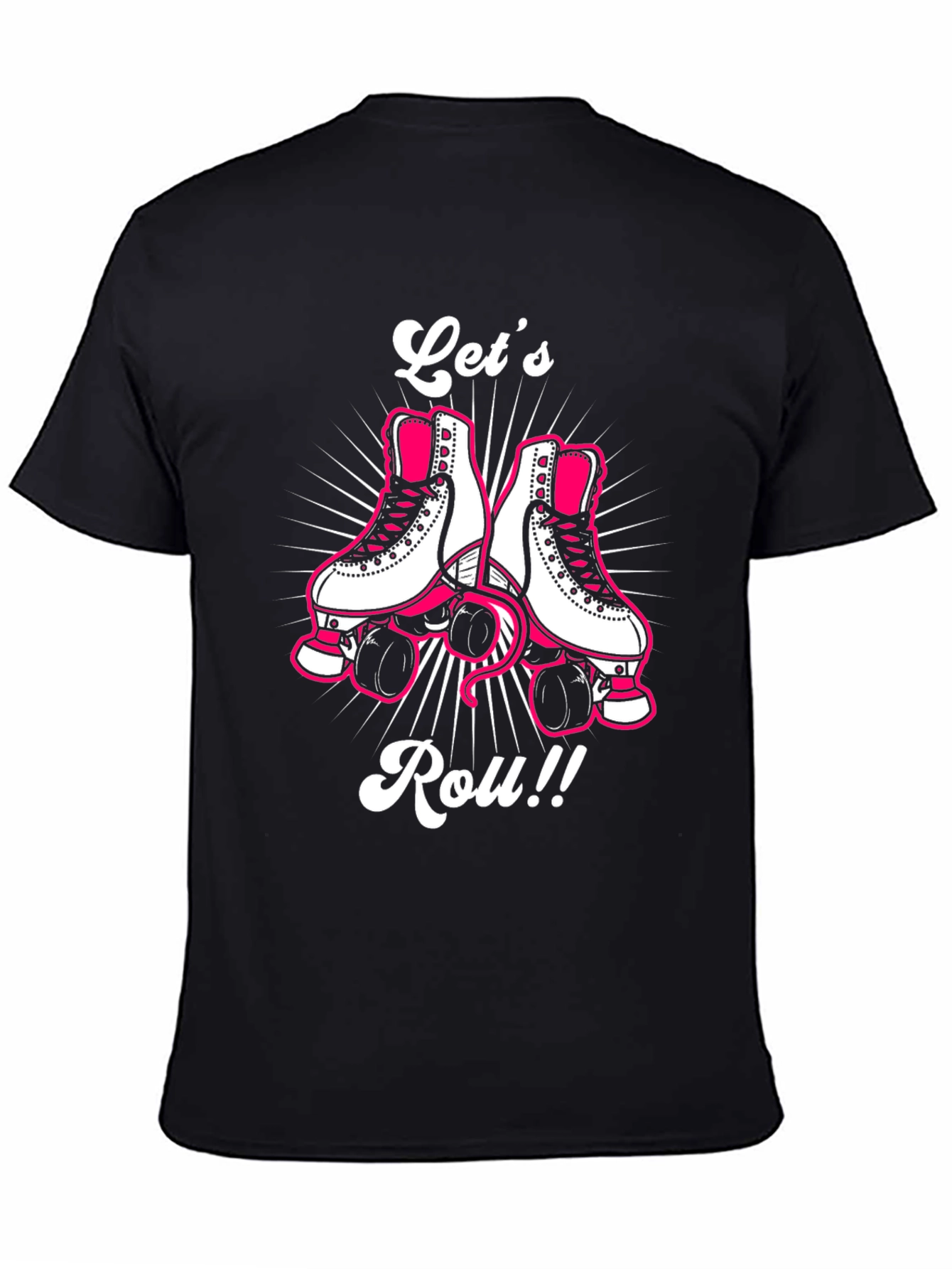 Lets Roll Retro Roller Skate Graphic Tee