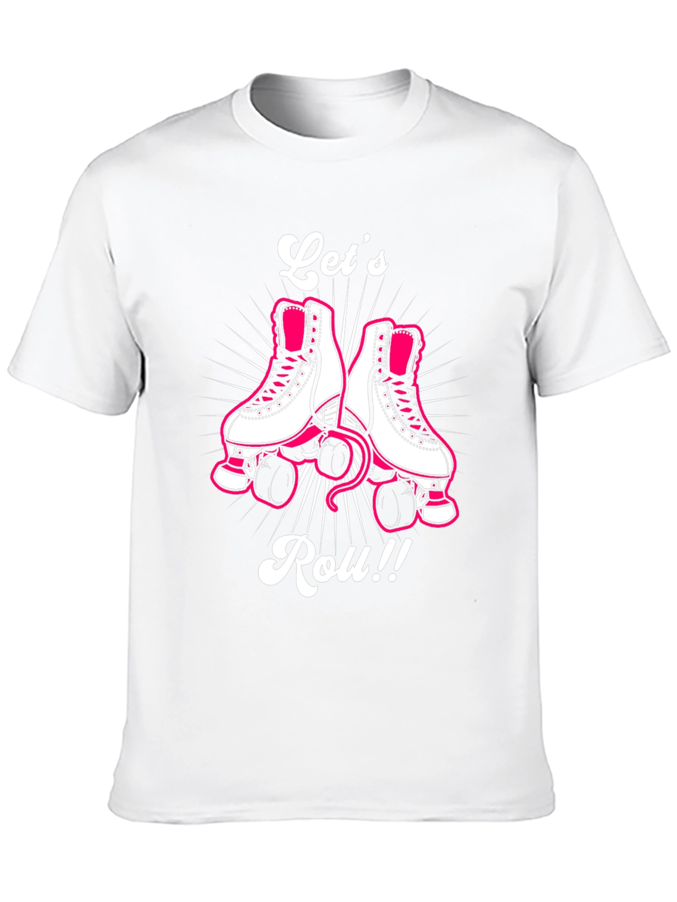 Lets Roll Retro Roller Skate Graphic Tee