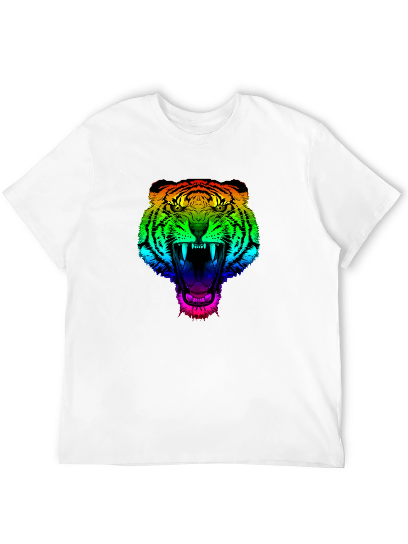 Rainbow Tiger Graphic Tee - Mens Black T-Shirt