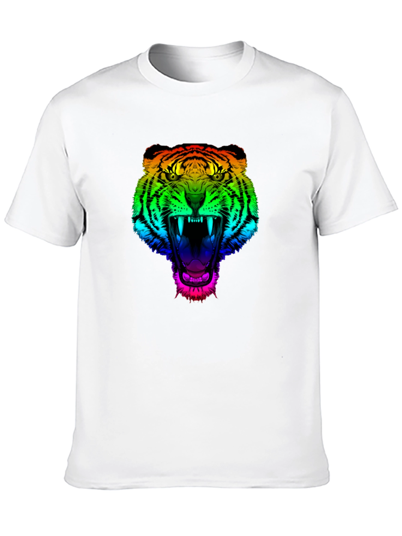 Rainbow Tiger Graphic Tee - Mens Black T-Shirt