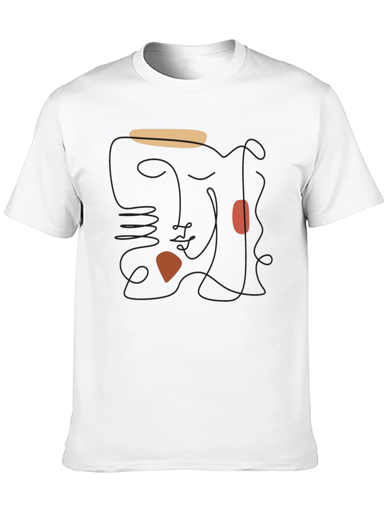 Abstract Face Graphic Black T-Shirt