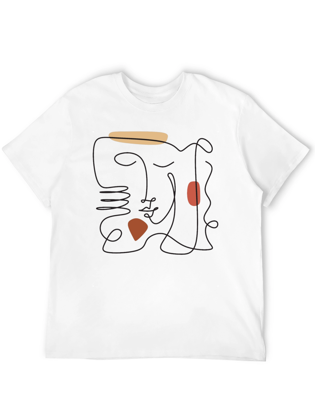 Abstract Face Graphic Black T-Shirt
