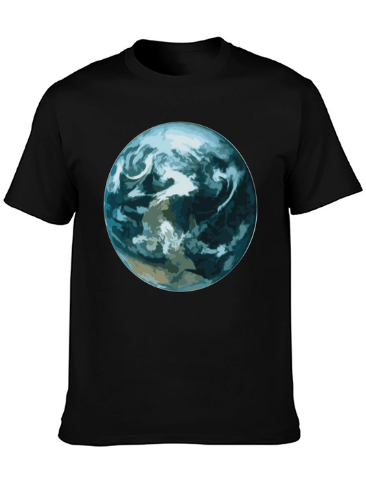 Earth Graphic Print Black T-Shirt