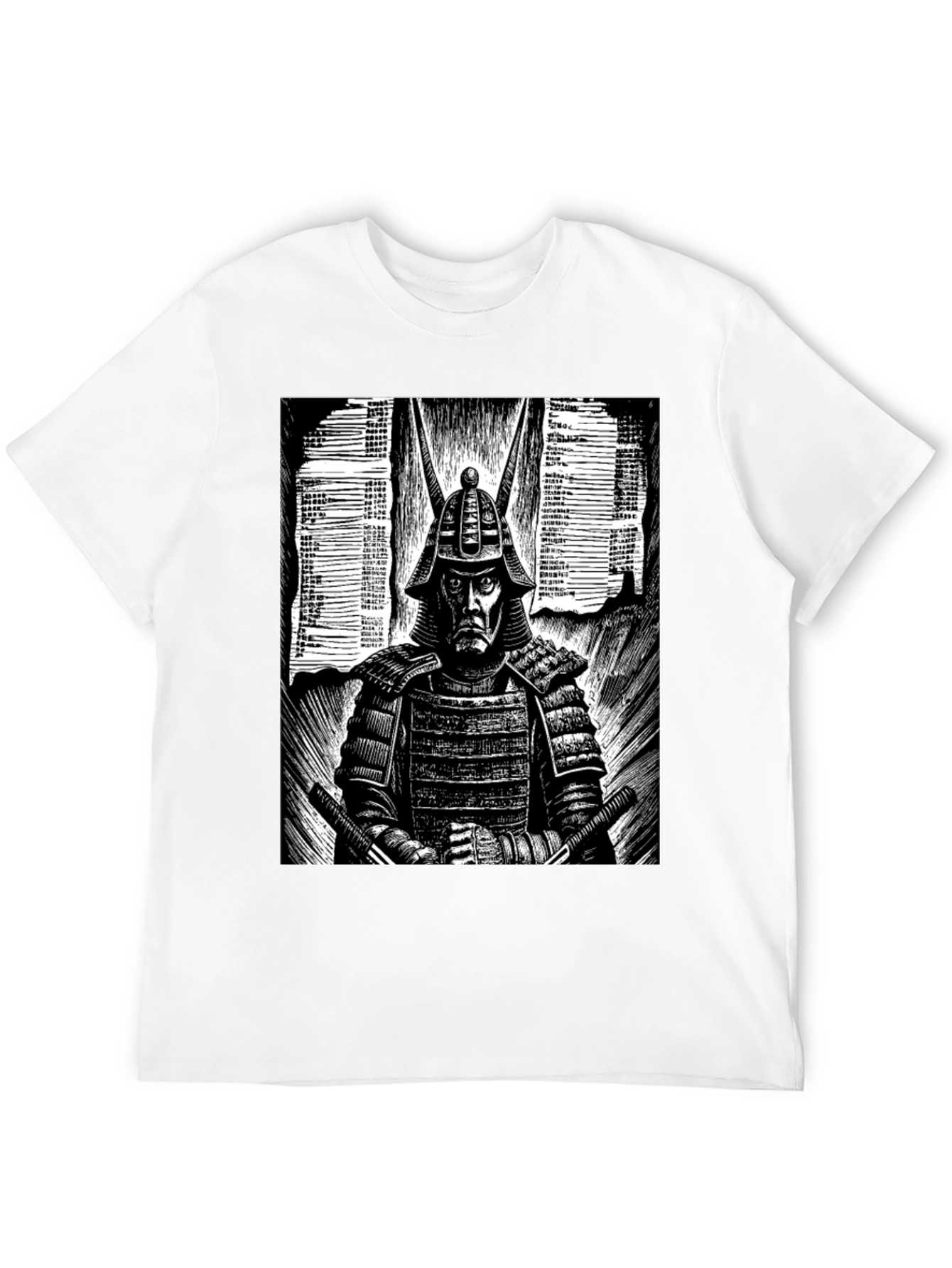 Samurai Graphic Tee - Black Cotton T-Shirt