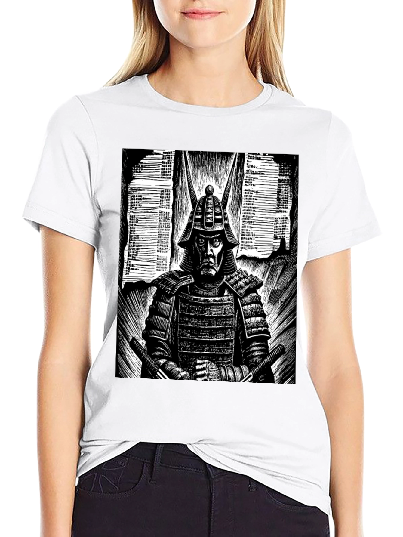 Samurai Graphic Tee - Black Cotton T-Shirt