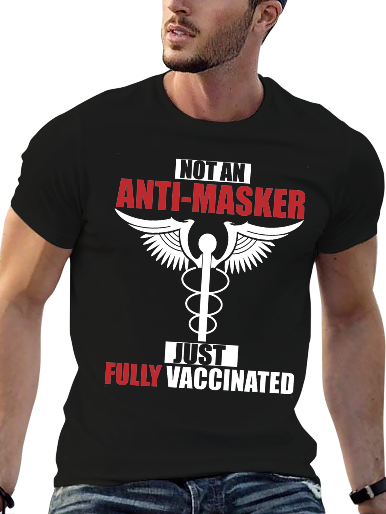 Anti-Masker Fully Vaccinated Black T-Shirt