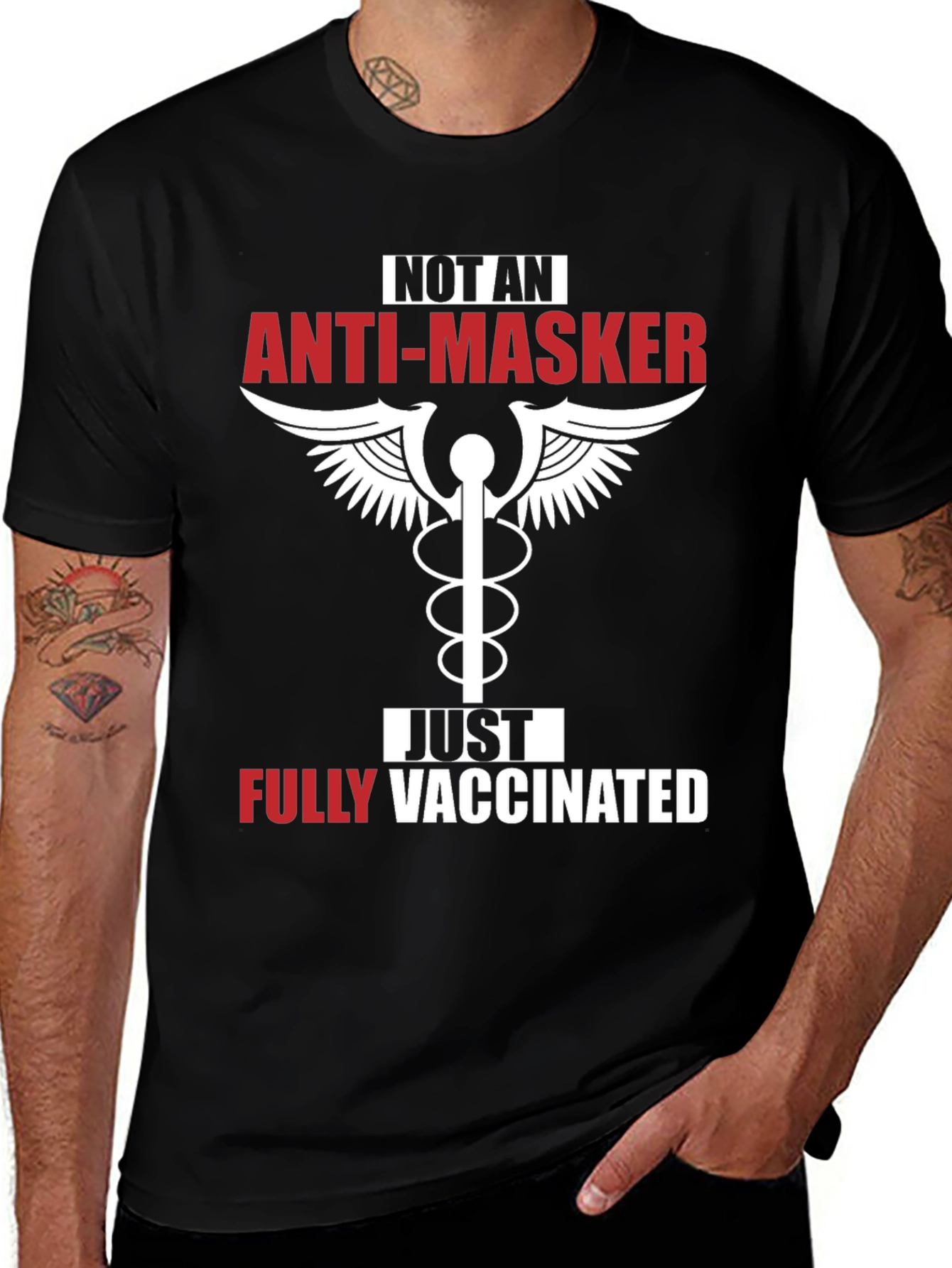 Anti-Masker Fully Vaccinated Black T-Shirt