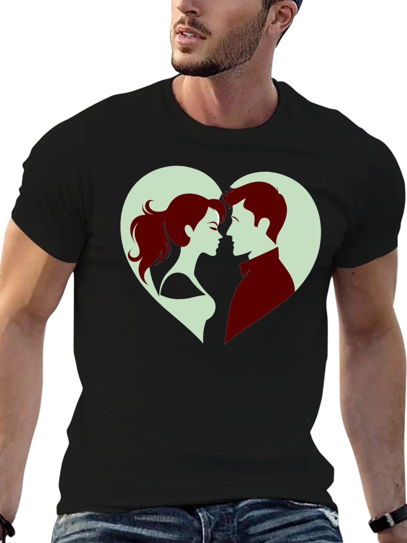 Romantic Couple Heart T-Shirt - Valentines Day Gift