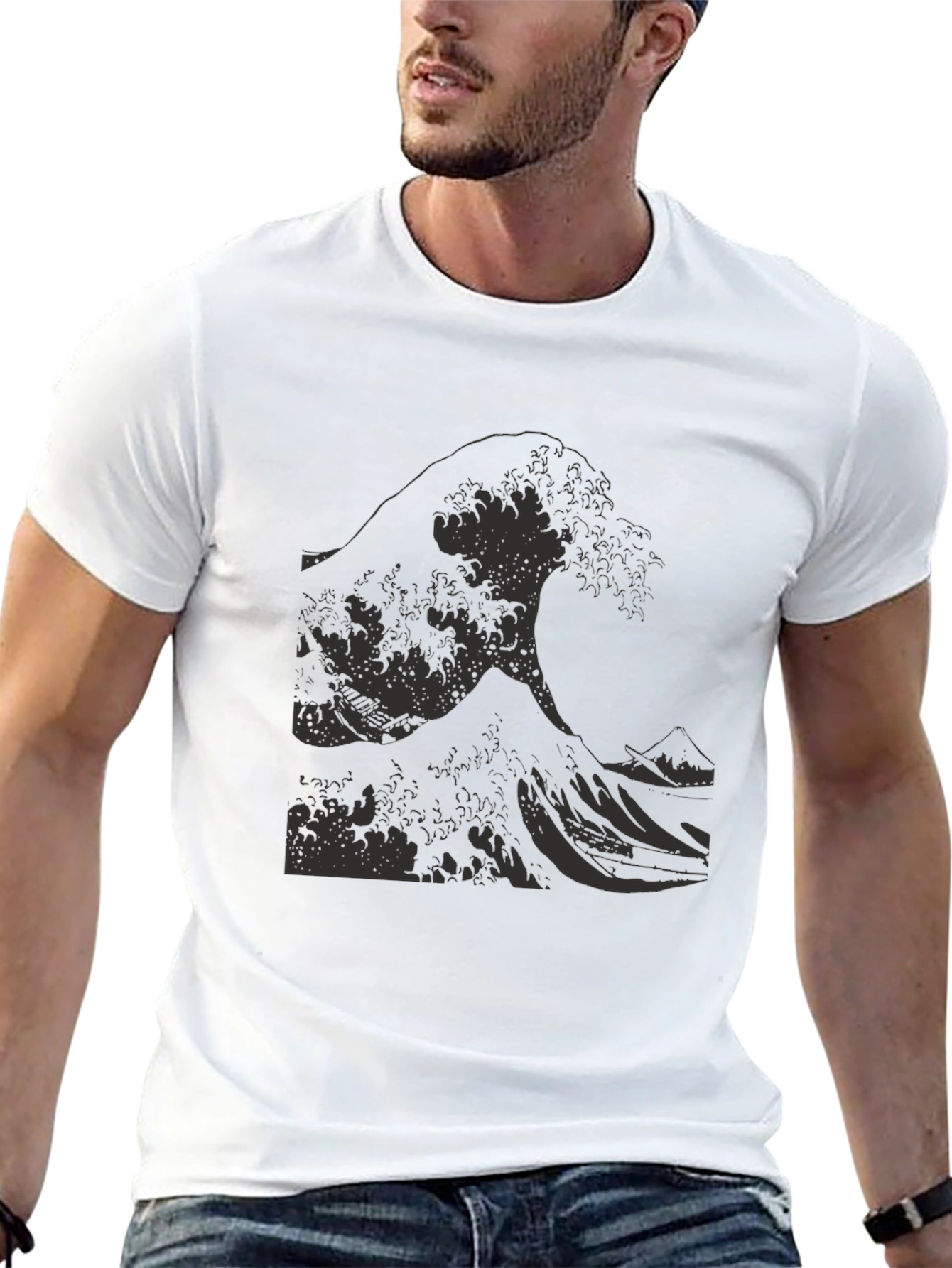 Great Wave Graphic Tee - Black