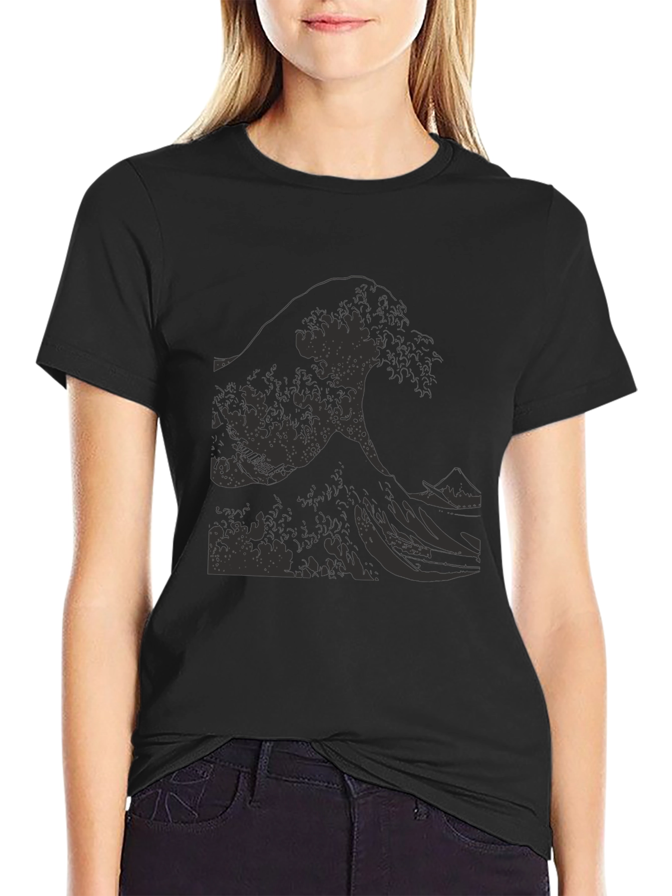 Great Wave Graphic Tee - Black