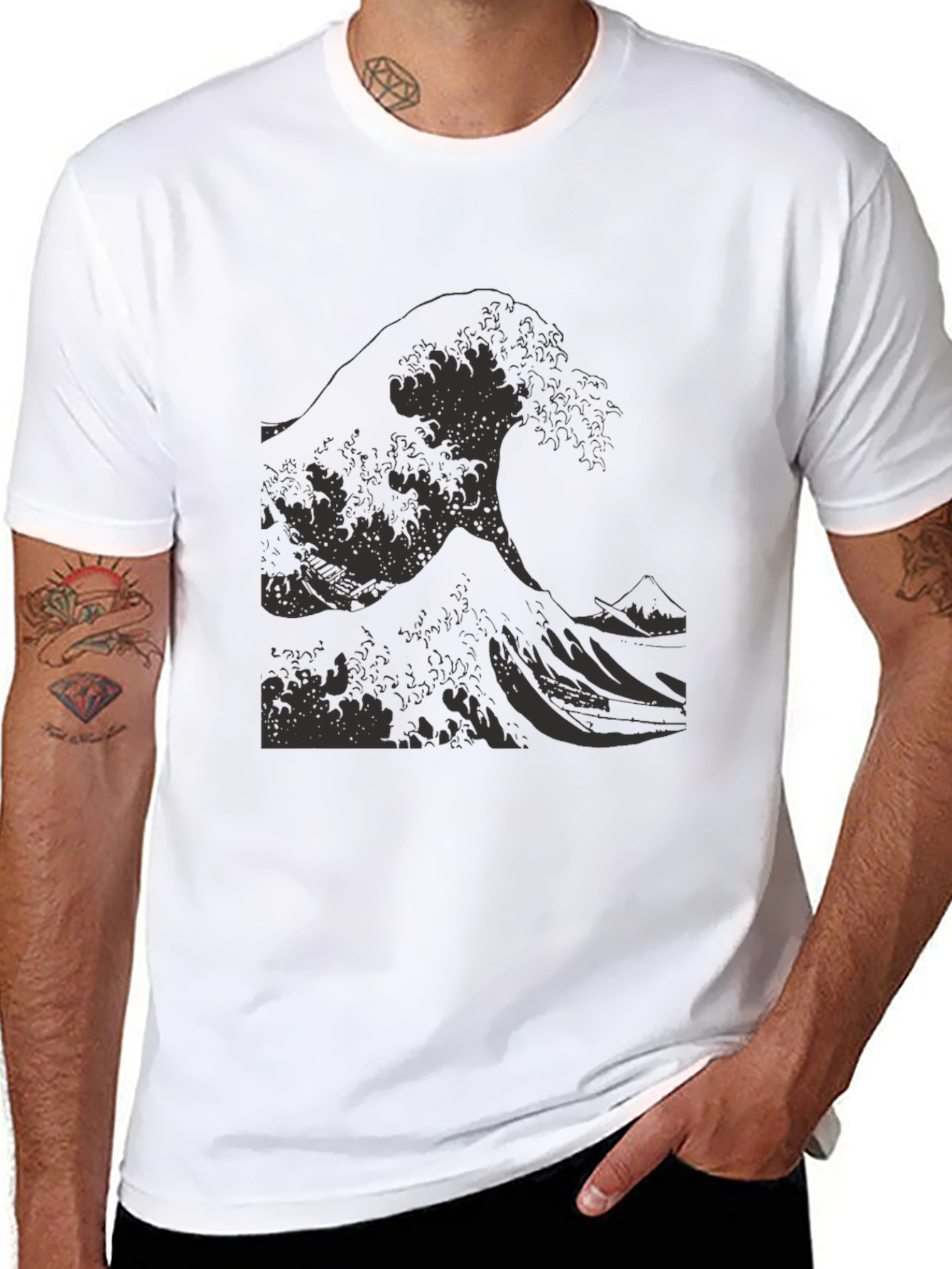 Great Wave Graphic Tee - Black