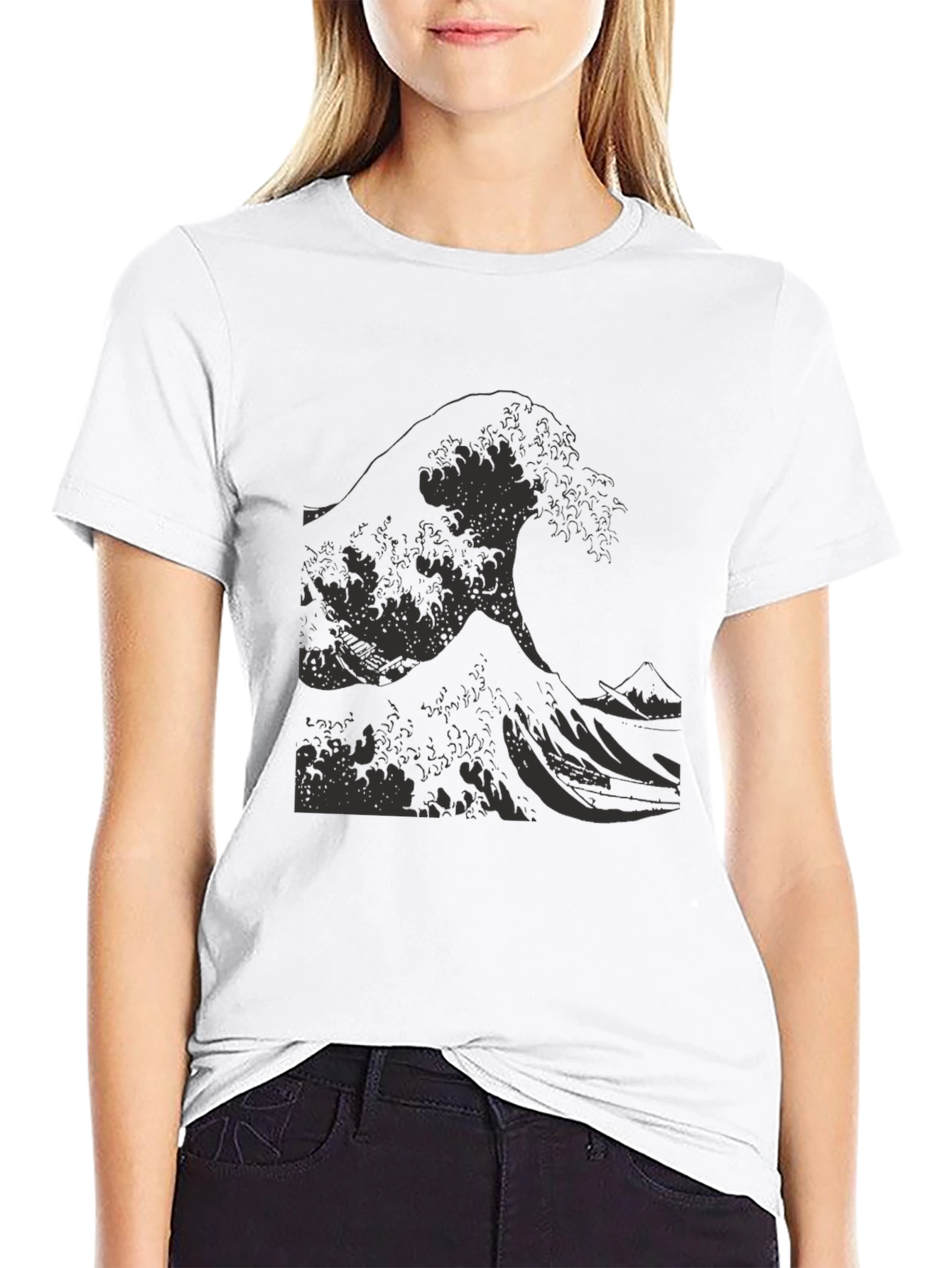 Great Wave Graphic Tee - Black