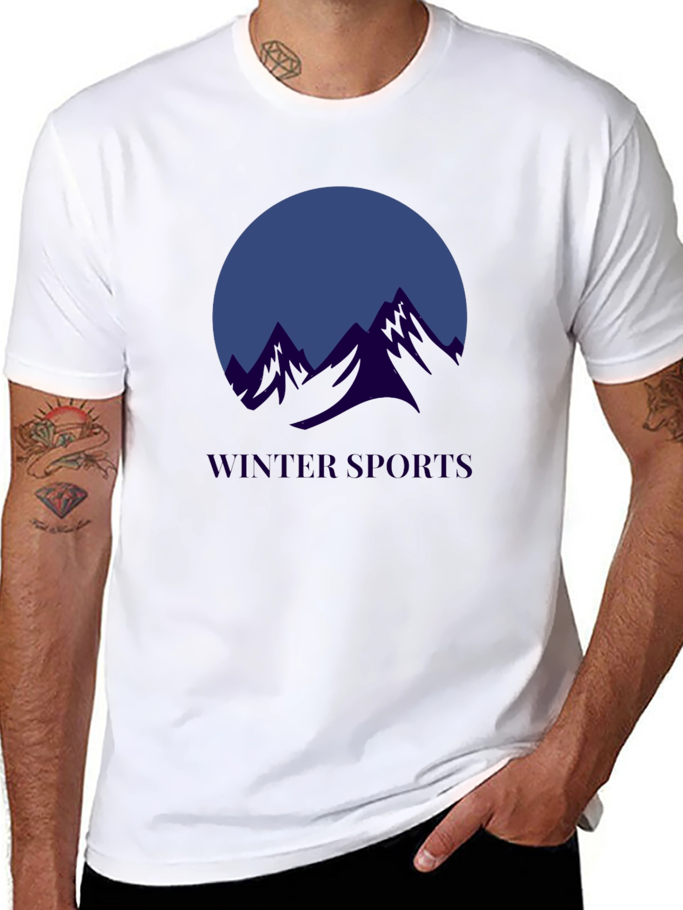 Winter Sports Graphic T-Shirt - Black