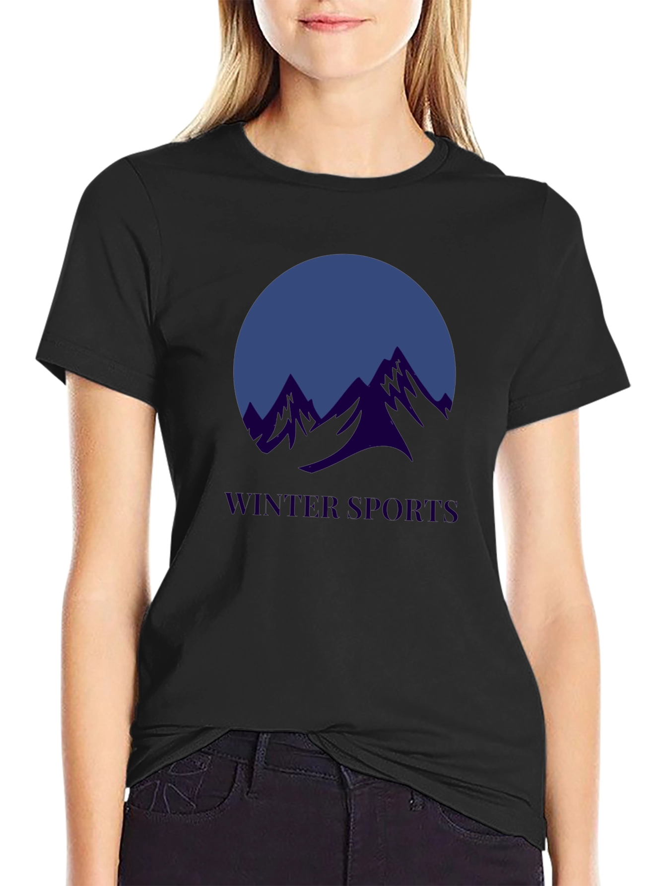 Winter Sports Graphic T-Shirt - Black