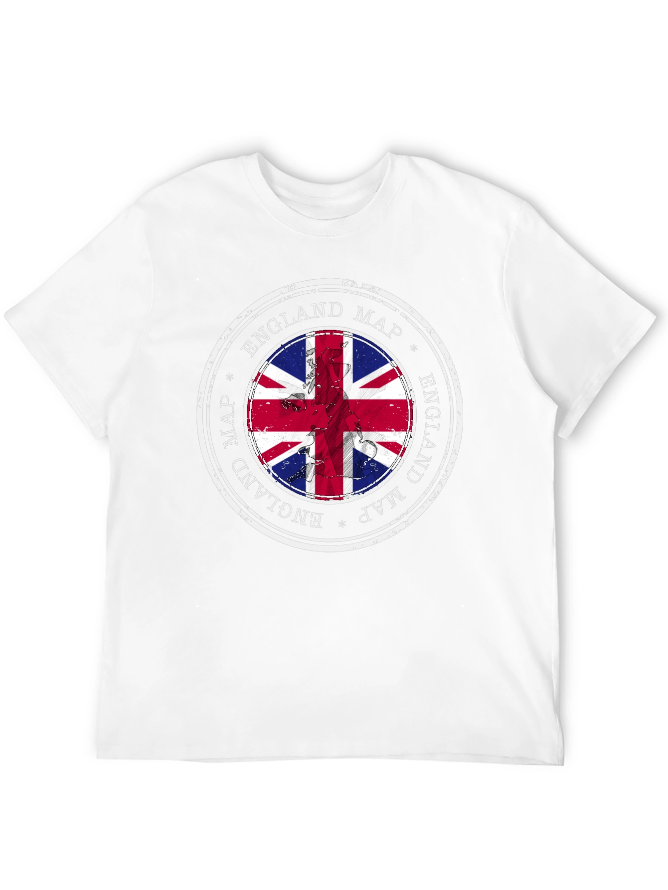 England Map British Flag Black T-Shirt