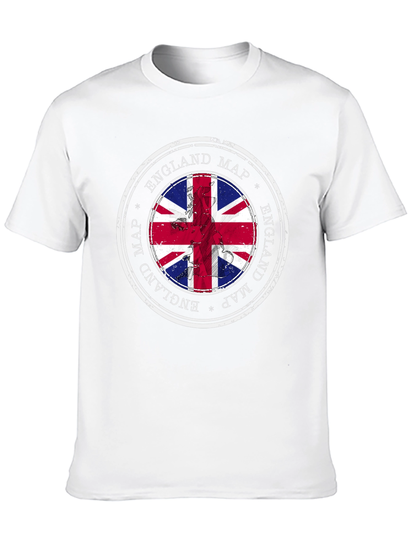 England Map British Flag Black T-Shirt
