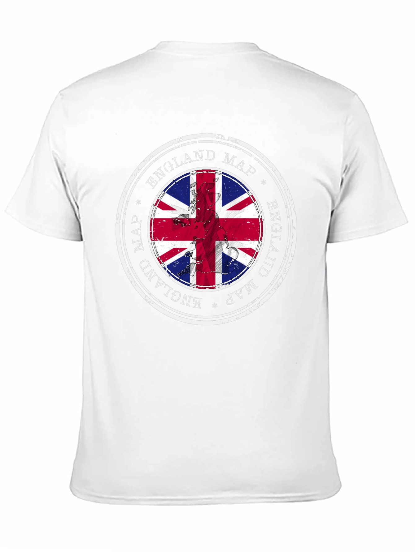 England Map British Flag Black T-Shirt