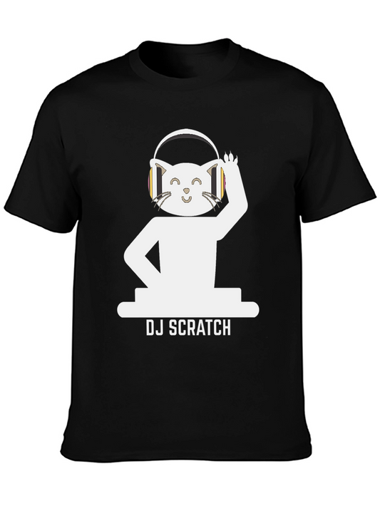DJ Scratch Cat Graphic Tee - Cool Music Lover T-Shirt