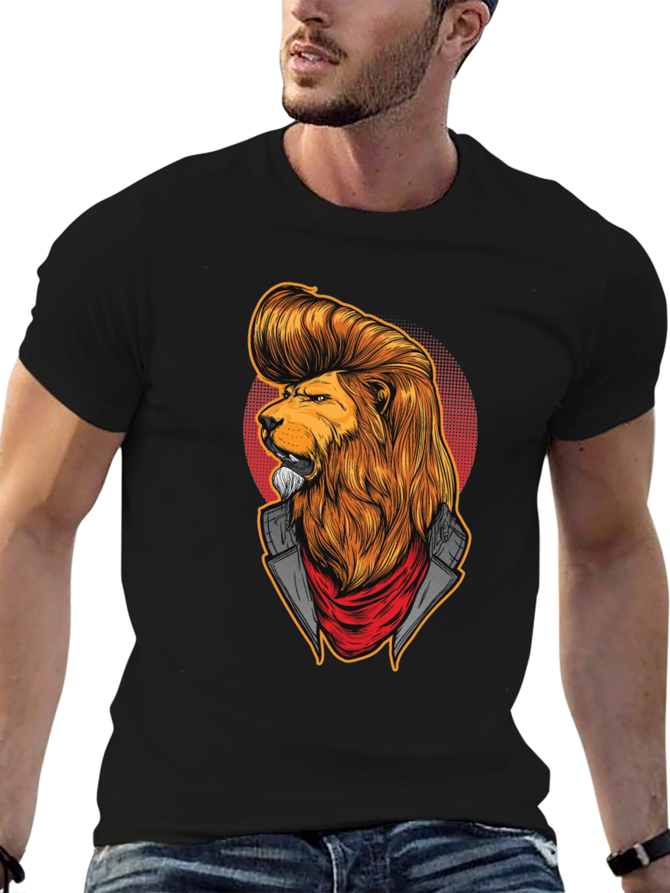 Lion Head T-Shirt: Cool Cat Design
