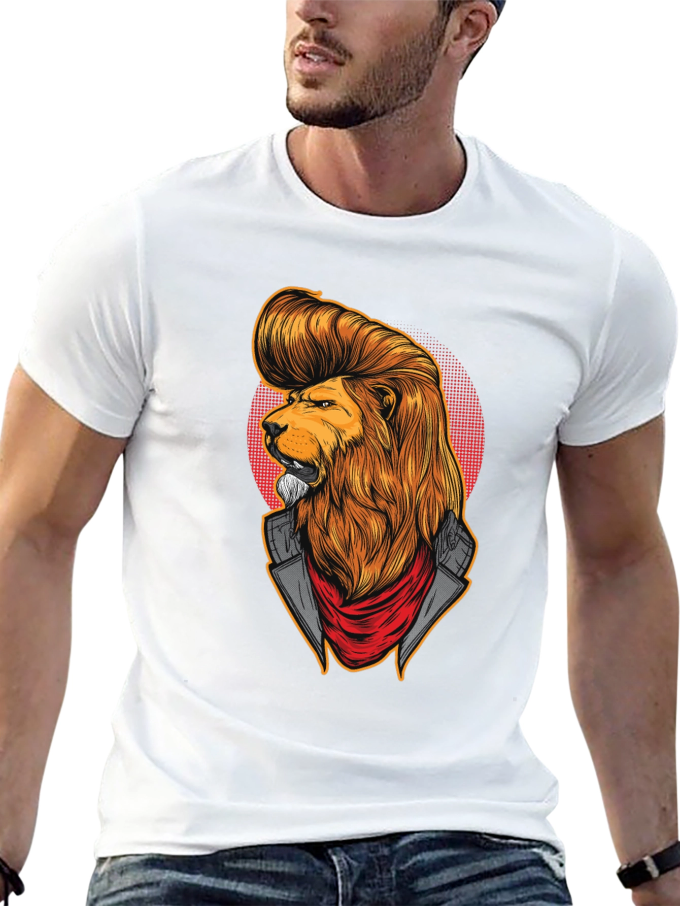 Lion Head T-Shirt: Cool Cat Design