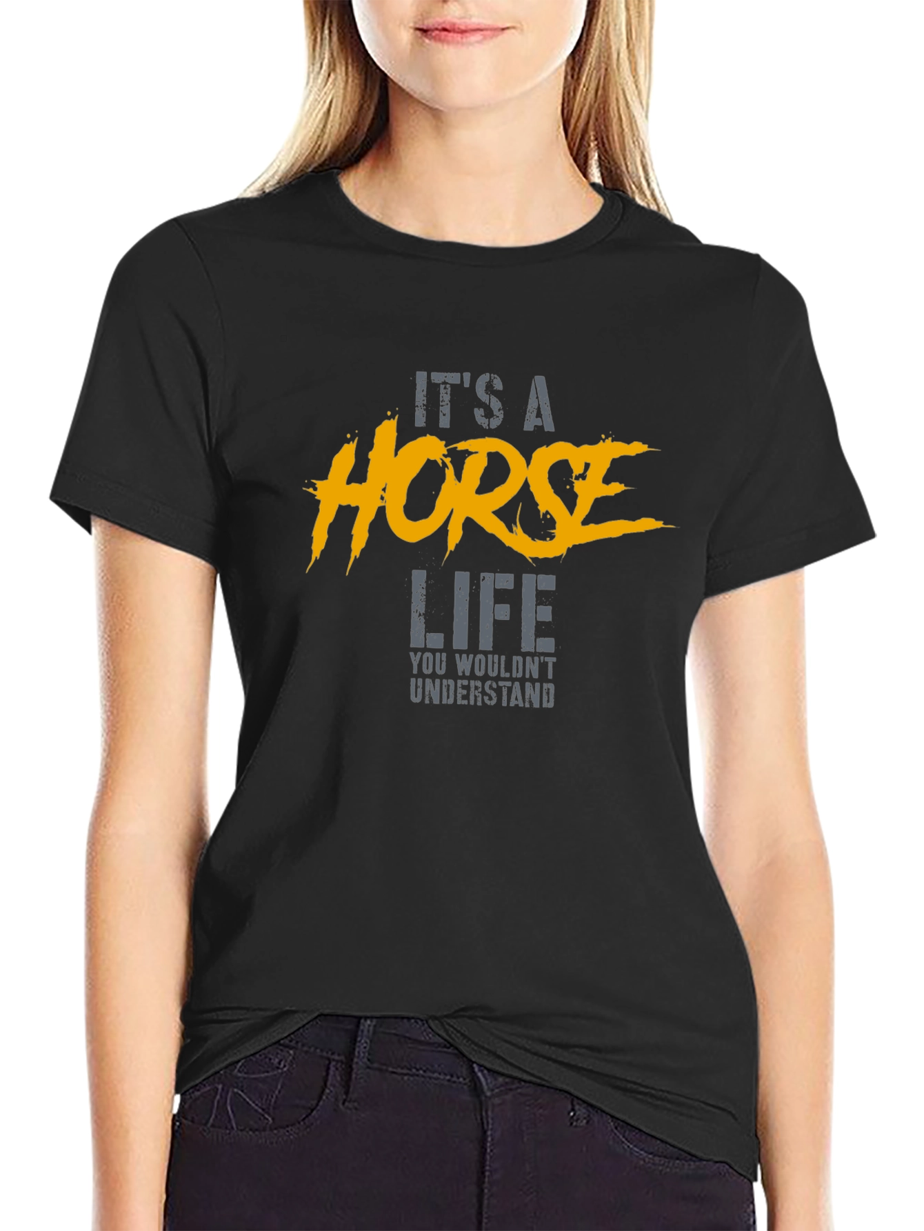 Its A Horse Life Black T-Shirt